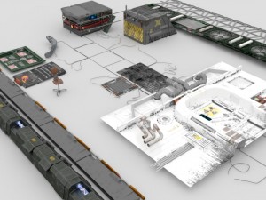 scifi interior Model 3D