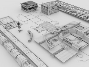 scifi interior Model 3D