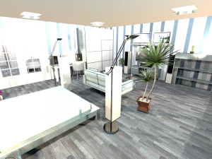 apartment 2 roomsseparate bedroom living room with kitchen bathroom 3D Model