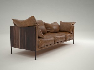 leather sofa Model 3D