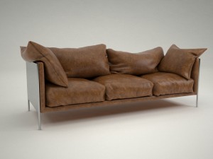 leather sofa Model 3D
