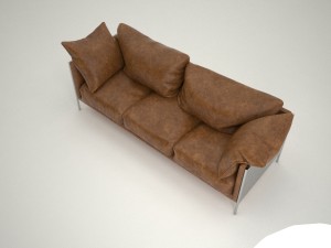 leather sofa Model 3D