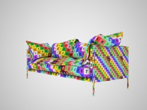 leather sofa Model 3D