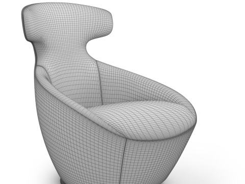 Roche Bobois - Edito Lounge Pivoting Armchair 3D Model