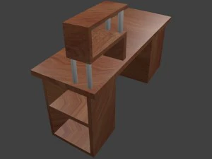 low poly wooden desk 3D Model