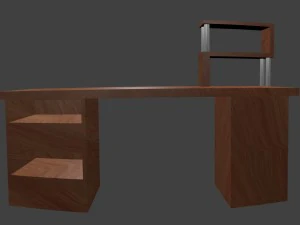 low poly wooden desk 3D Model