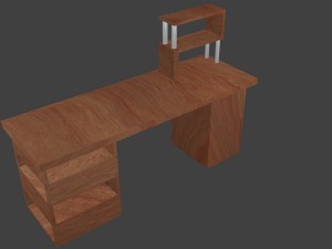 low poly wooden desk 3D 模型