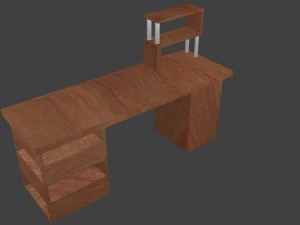 low poly wooden desk 3D Model