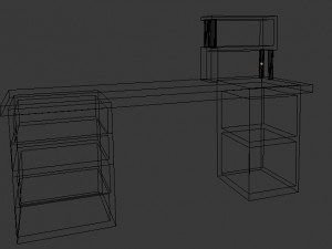 low poly wooden desk 3D 模型