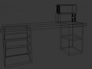 low poly wooden desk 3D Model