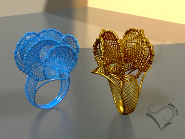 3d golden women ring 3D-Modell .c4d .max .obj .3ds .fbx .stl .blend 