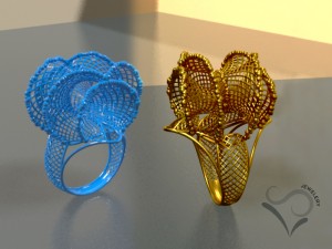 3d golden women ring 3D Model