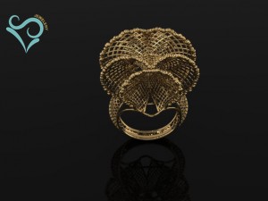 3d golden women ring 3D-Modell