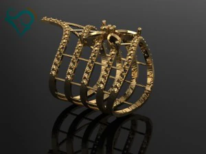 Goldener Ring 3D-Druckmodell Damenring 3D Druckmodell
