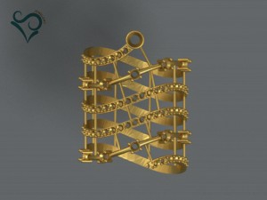 golden ring with stone 3d print model women ring 3D Model