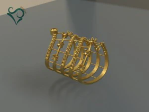 golden ring with stone 3d print model women ring 3D Model