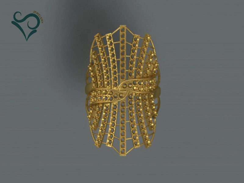 golden flower women ring 3D Print Model .c4d .max .obj .3ds .fbx .stl .blend