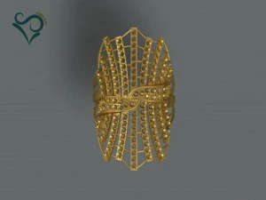 황금 꽃 여성 반지 3D 프린트 모델