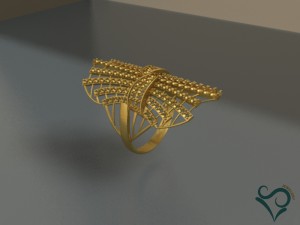 golden flower women ring 3D Print Model