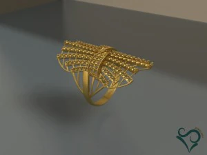 golden flower women ring 3D Print Model