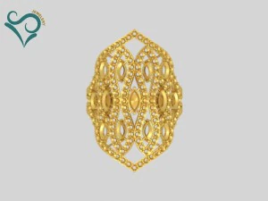 3D-Druckmodell mit goldenem Ring 3D Druckmodell
