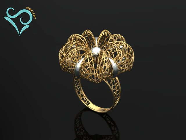 golden ring 3d print model 3D Print Model .c4d .max .obj .3ds .fbx .stl .blend