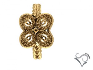 women golden ring with stone 3D Print Model