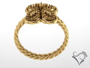 women golden ring with stone 3D Print Model