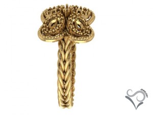 women golden ring with stone 3D Print Model