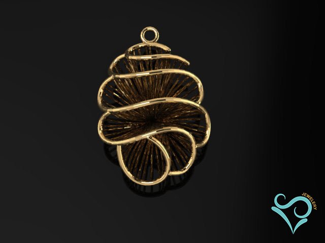 golden pendant 3d print model 3D Print Model .c4d .max .obj .3ds .fbx .stl .blend 