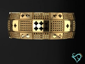 황금 팔찌 3D 프린트 모델 3D 프린트 모델