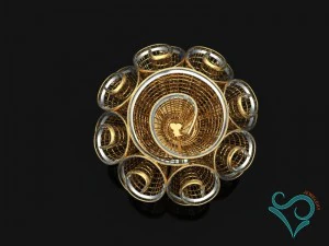 golden flower ring 3d print model 3D Print Model