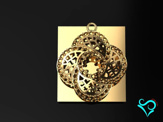 golden pendant 3d print model 3D Print Model .c4d .max .obj .3ds .fbx .stl .blend 