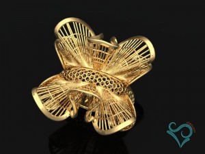 golden flower ring 3d print model Modèles 3D en vedette