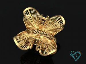 golden flower ring 3d print model 3D Print Model