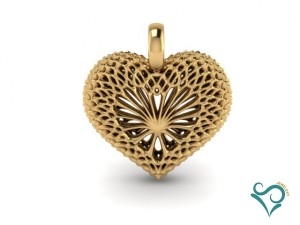 heart golden pendant 3d print model 3D Print Model