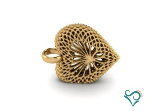 heart golden pendant 3d print model 3D Print Model