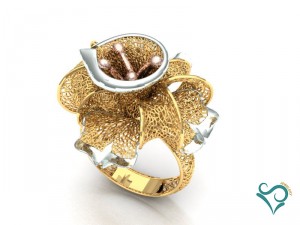 golden flower ring 3d print model 3d print model 3D Print Model