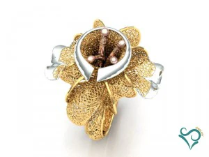 golden flower ring 3d print model 3d print model 3D Print Model