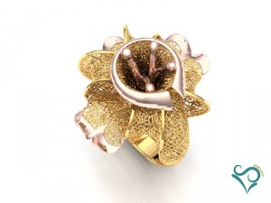 golden flower ring 3d print model 3d print model Modello di stampa 3D
