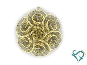 golden flower pendant 3d print model Modèles 3D en vedette