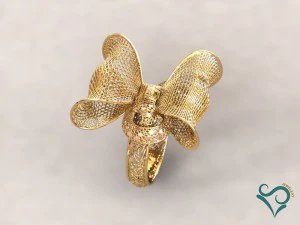 golden flower ring 3d print model 3D Print Model