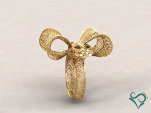 golden flower ring 3d print model 3D Print Model