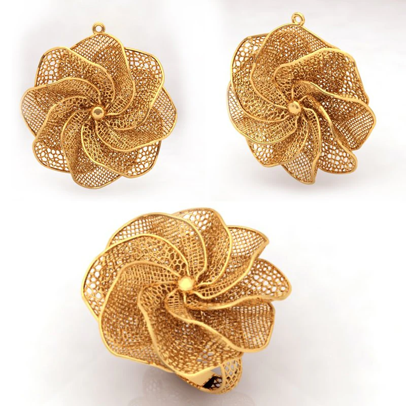 gold ring and earing printable model 3d print model 3D Print Model .c4d .max .obj .3ds .fbx .stl .blend 