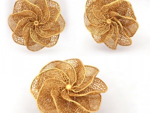 gold ring and earing printable model 3d print model 3D प्रिंट मॉडल