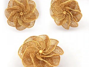 Goldring und Ohrring zum Ausdrucken 3D-Druckmodell 3D Druckmodell