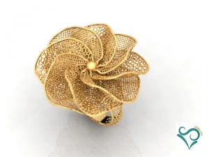 gold ring and earing printable model 3d print model 3D Print Model