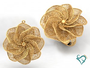 gold ring and earing printable model 3d print model 3D 打印模型