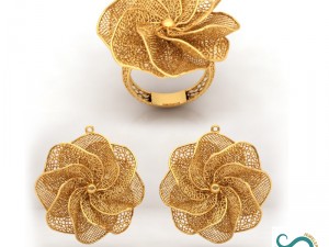 gold ring and earing printable model 3d print model 3D 打印模型