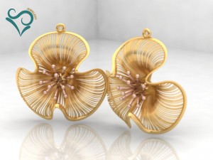 gold earrings and ring wedding jewellry 3d printable 3D-Druckmodell